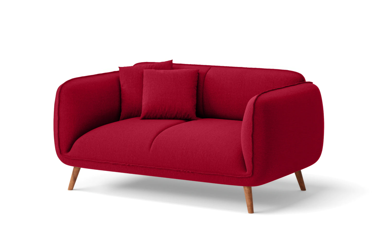 Pomezia 2 Seater Sofa Red Linen Fabric