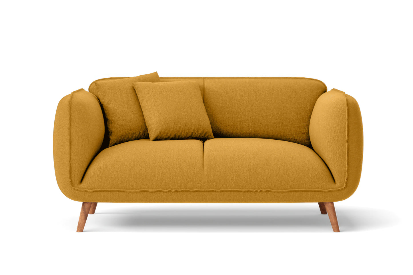 Pomezia 2 Seater Sofa Yellow Linen Fabric