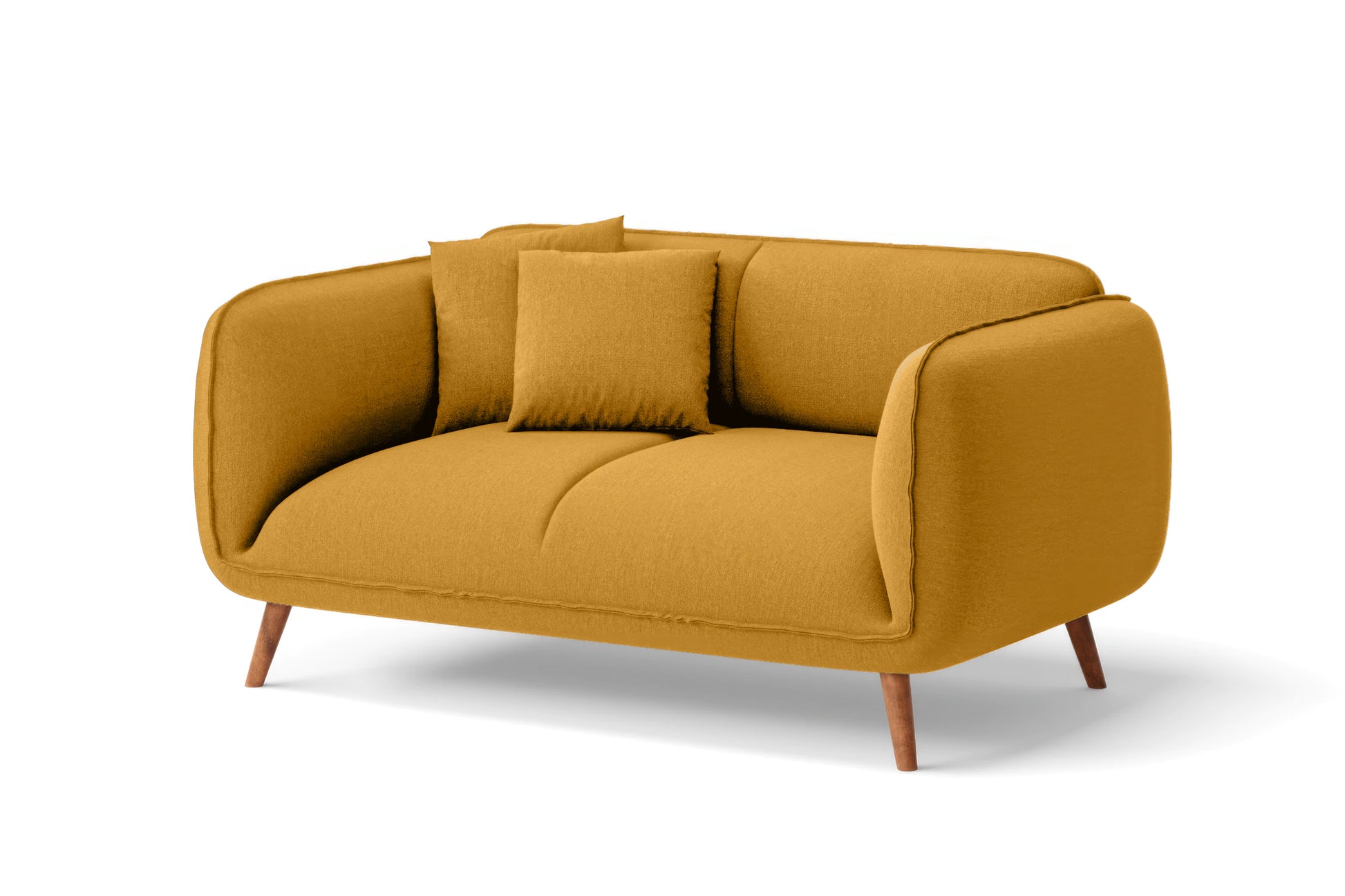 Pomezia 2 Seater Sofa Yellow Linen Fabric