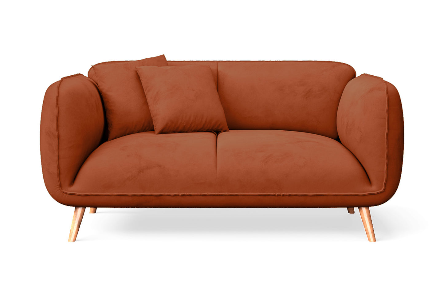 Pomezia 2 Seater Sofa Orange Velvet