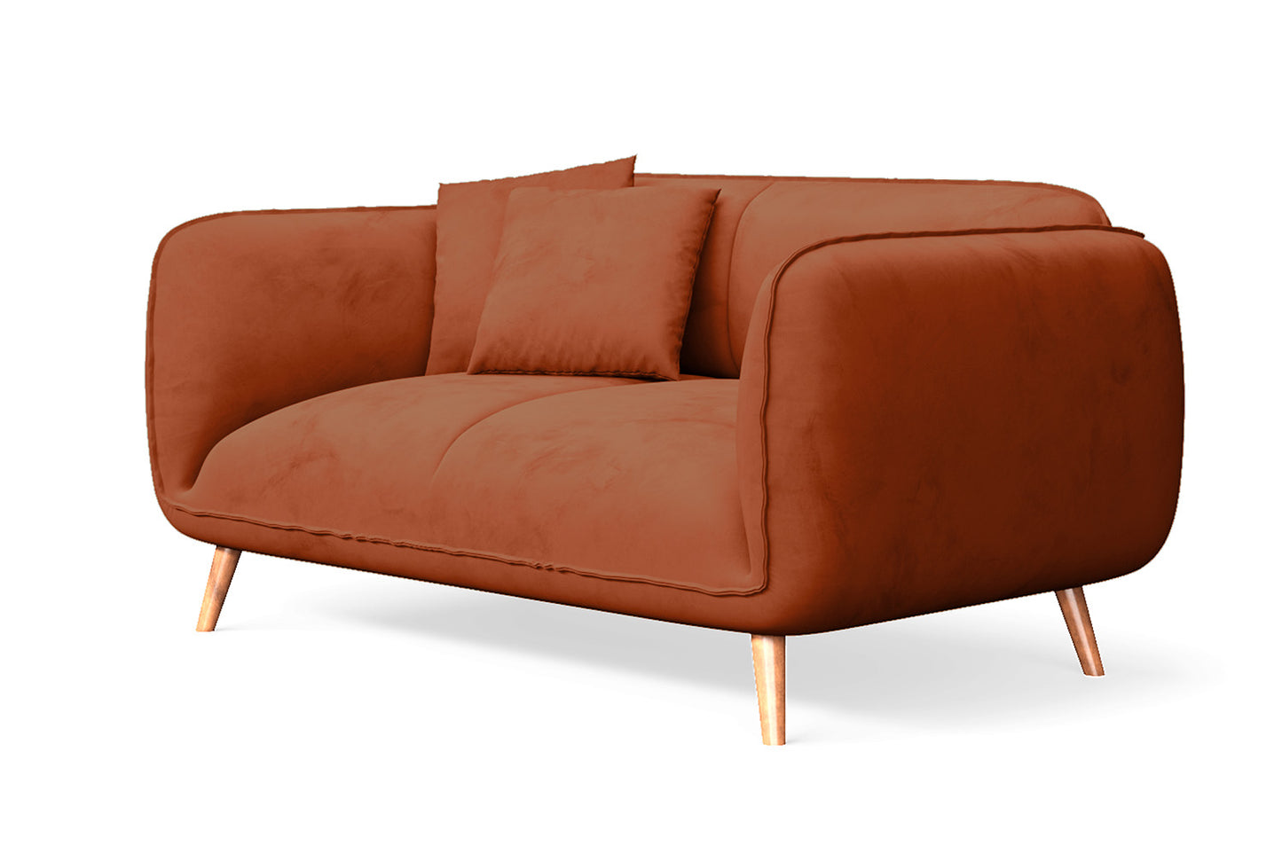 Pomezia 2 Seater Sofa Orange Velvet