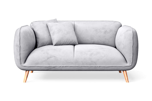 Pomezia 2 Seater Sofa Silver Velvet