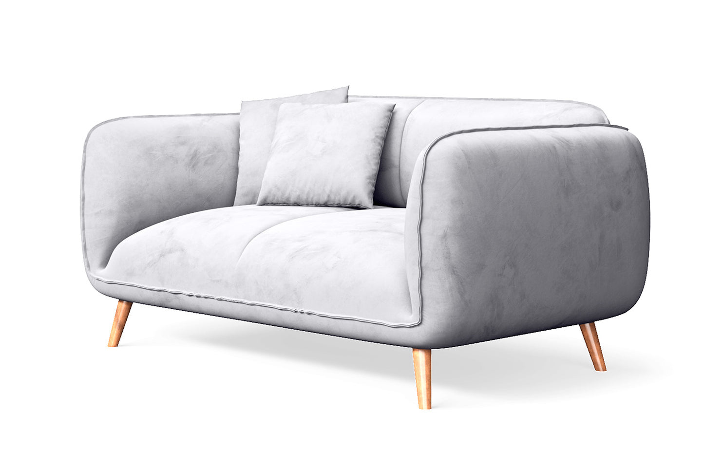 Pomezia 2 Seater Sofa Silver Velvet