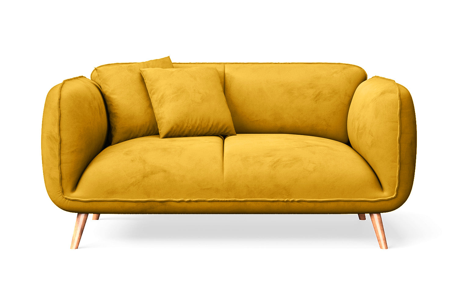 Pomezia 2 Seater Sofa Yellow Velvet