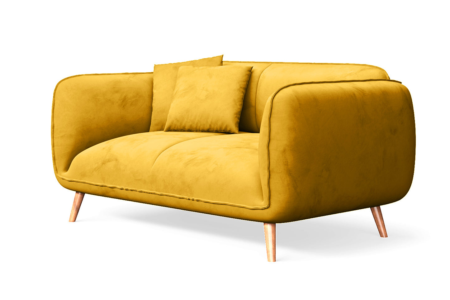 Pomezia 2 Seater Sofa Yellow Velvet