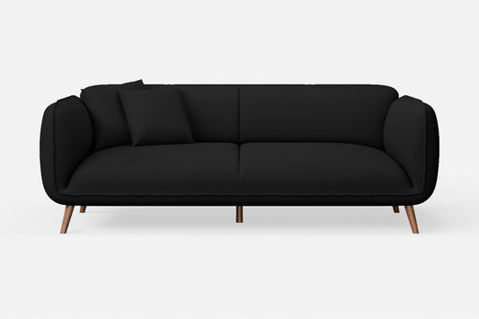 Pomezia 3 Seater Sofa Black Leather