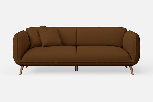 Pomezia 3 Seater Sofa Walnut Brown Leather