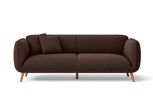 Pomezia 3 Seater Sofa Coffee Brown Linen Fabric