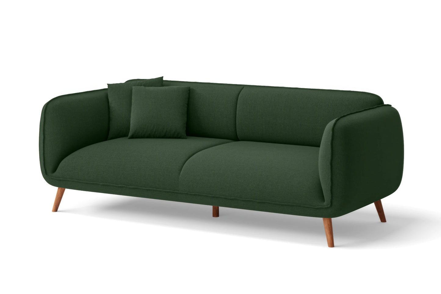 Pomezia 3 Seater Sofa Forest Green Linen Fabric