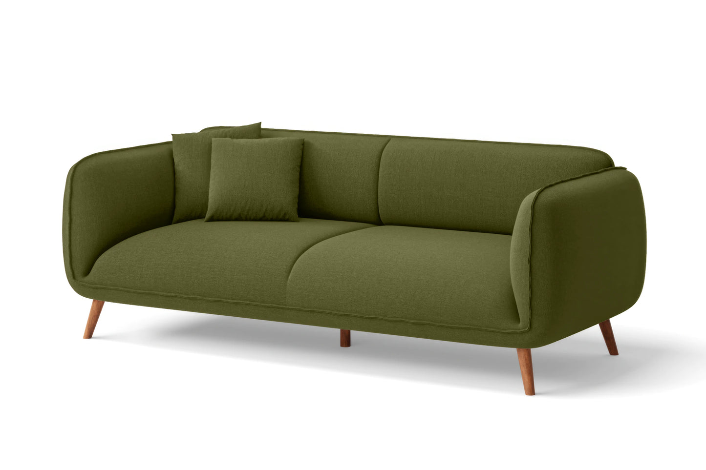 Pomezia 3 Seater Sofa Olive Linen Fabric