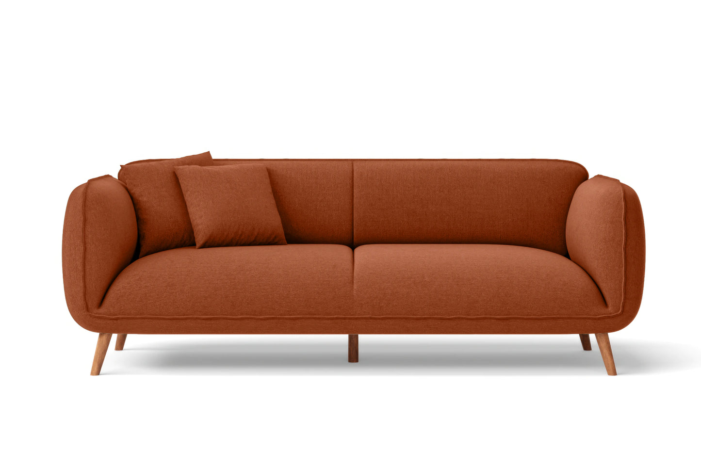 Pomezia 3 Seater Sofa Orange Linen Fabric