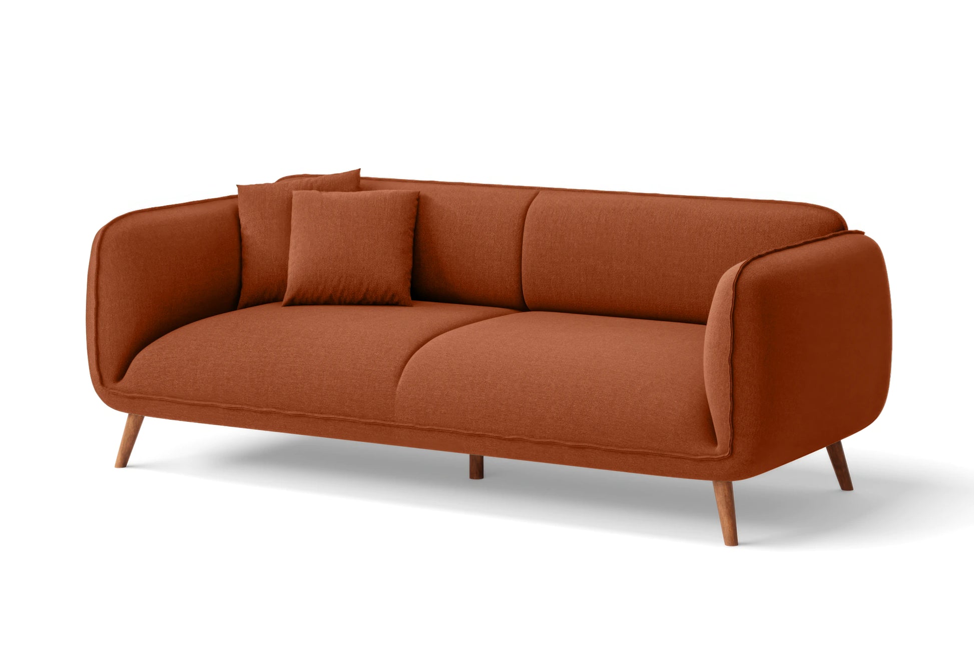 Pomezia 3 Seater Sofa Orange Linen Fabric