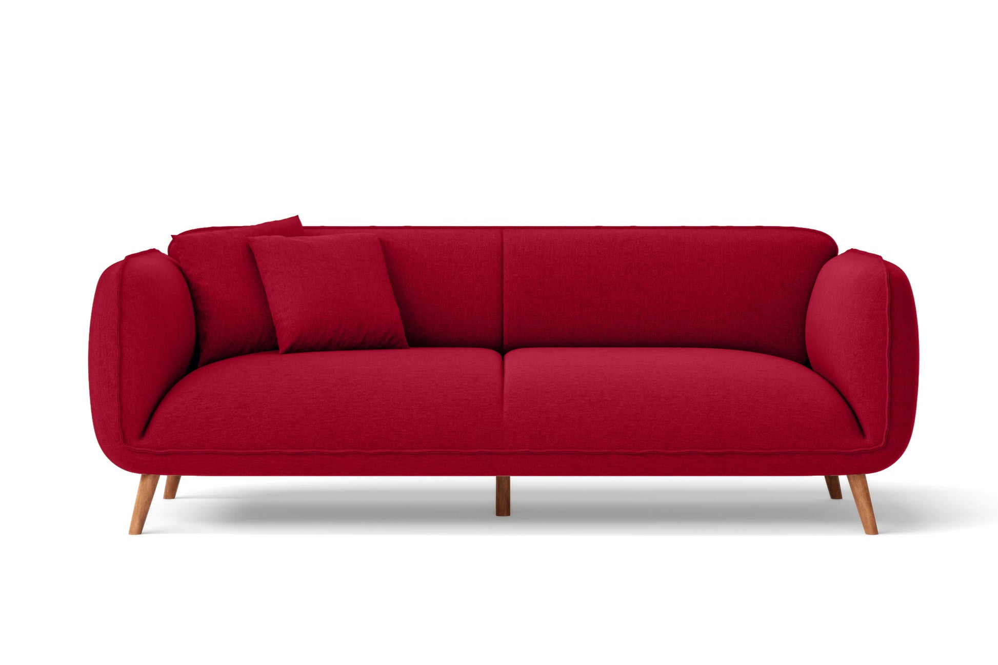 Pomezia 3 Seater Sofa Red Linen Fabric