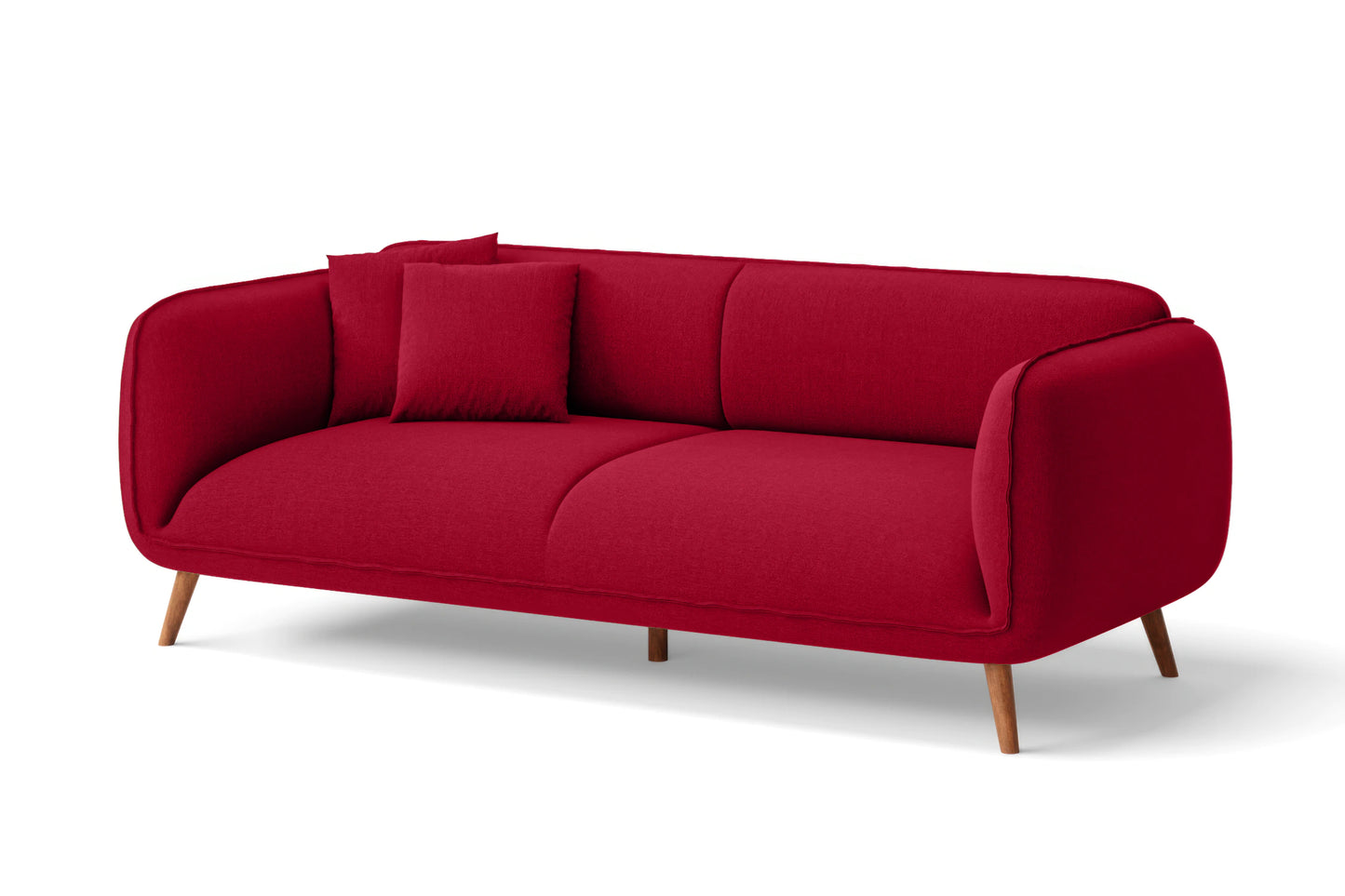 Pomezia 3 Seater Sofa Red Linen Fabric