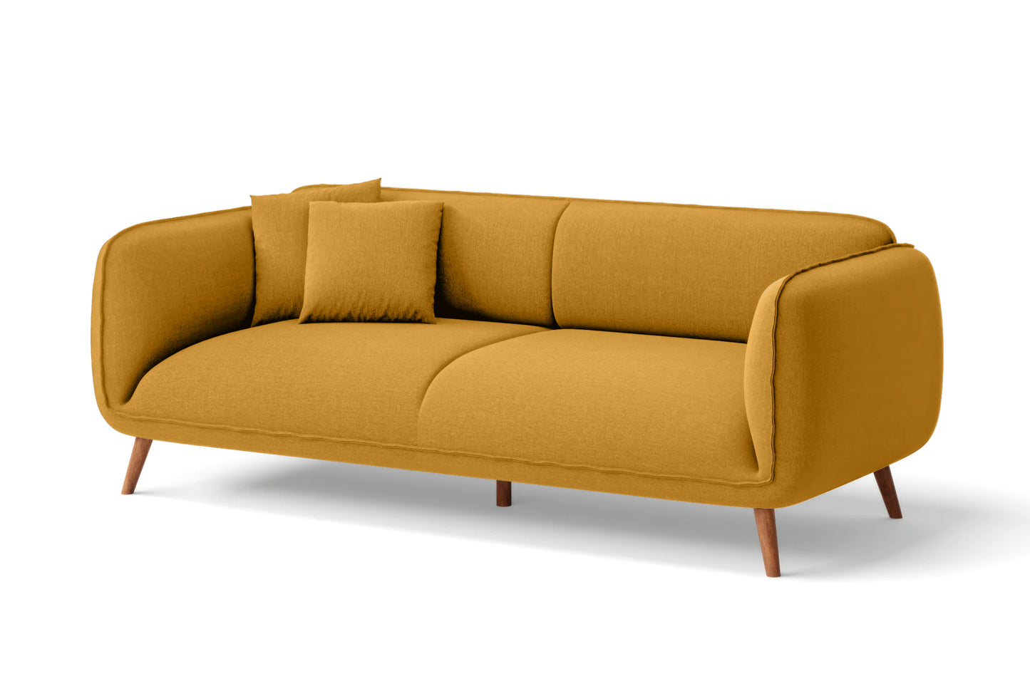 Pomezia 3 Seater Sofa Yellow Linen Fabric