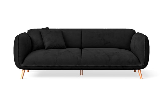 Pomezia 3 Seater Sofa Black Velvet