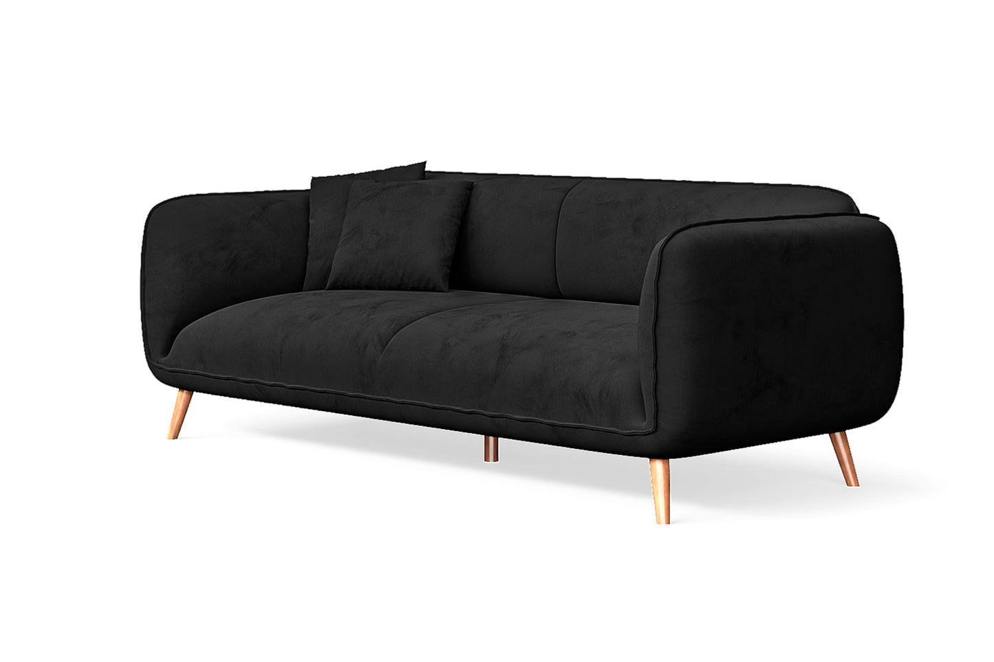 Pomezia 3 Seater Sofa Black Velvet