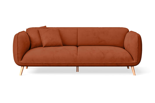 Pomezia 3 Seater Sofa Orange Velvet