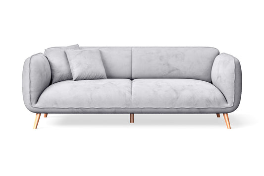 Pomezia 3 Seater Sofa Silver Velvet