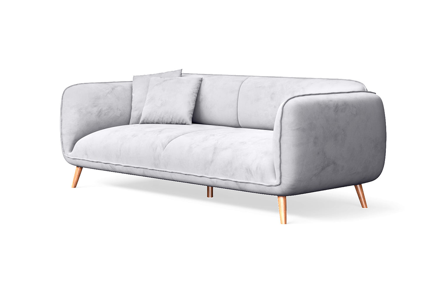 Pomezia 3 Seater Sofa Silver Velvet