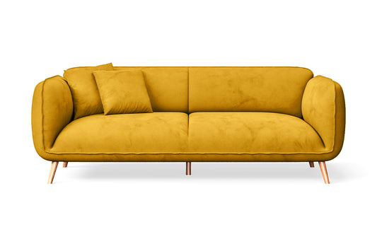 Pomezia 3 Seater Sofa Yellow Velvet