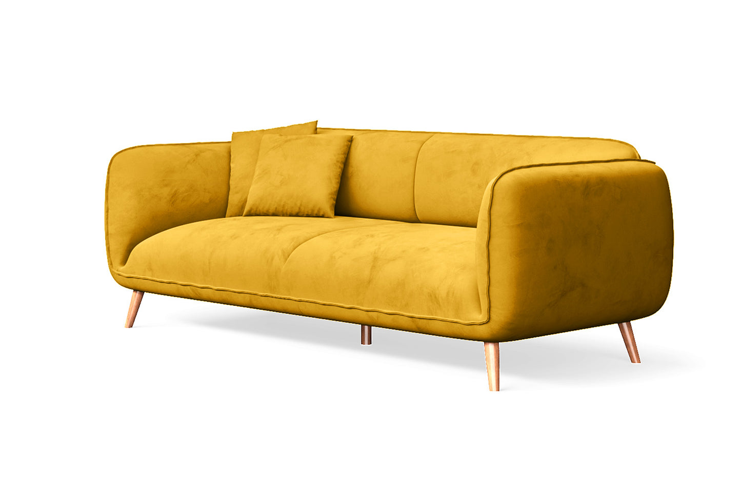 Pomezia 3 Seater Sofa Yellow Velvet