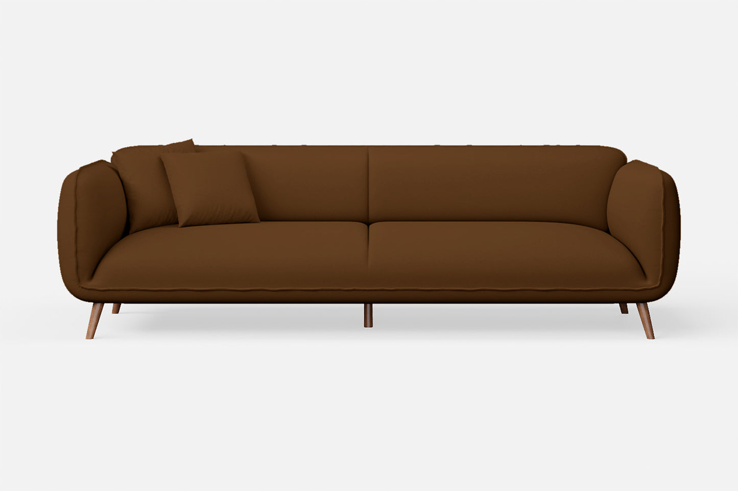 Pomezia 4 Seater Sofa Walnut Brown Leather