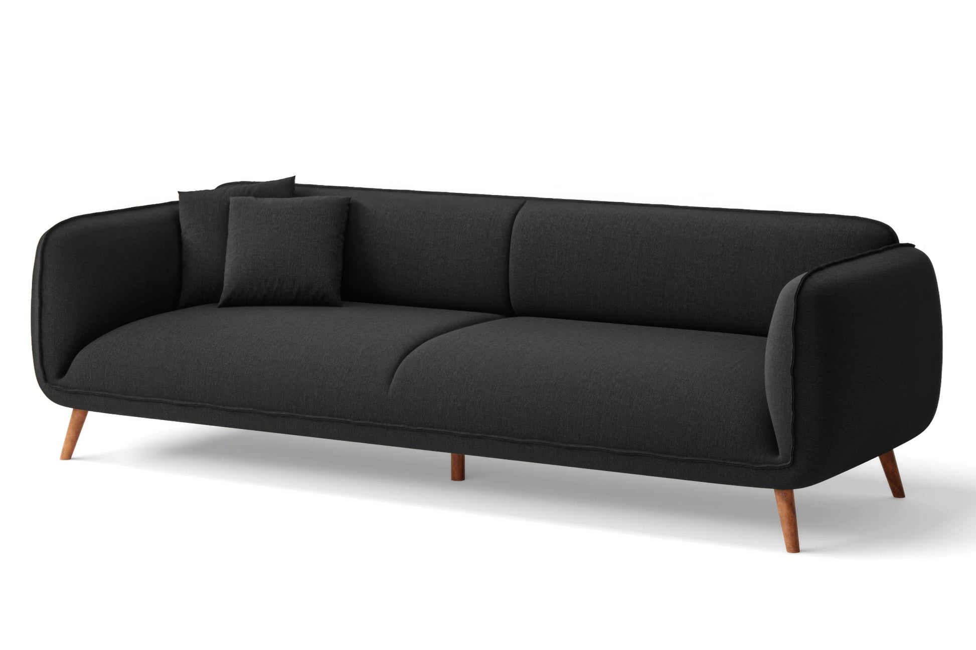 Pomezia 4 Seater Sofa Black Linen Fabric