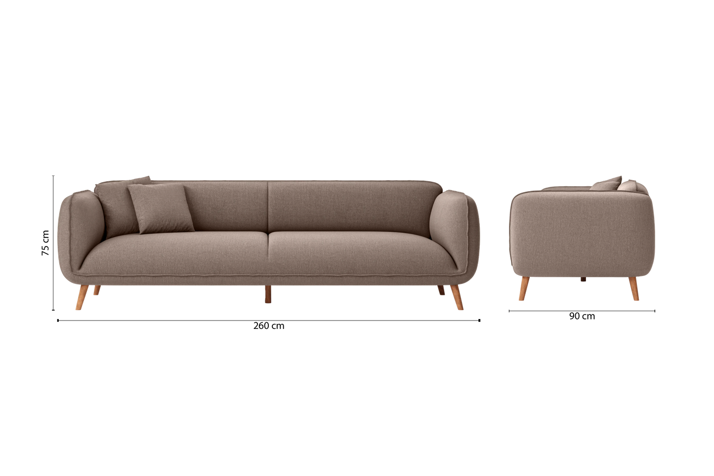 Pomezia 4 Seater Sofa Caramel Linen Fabric