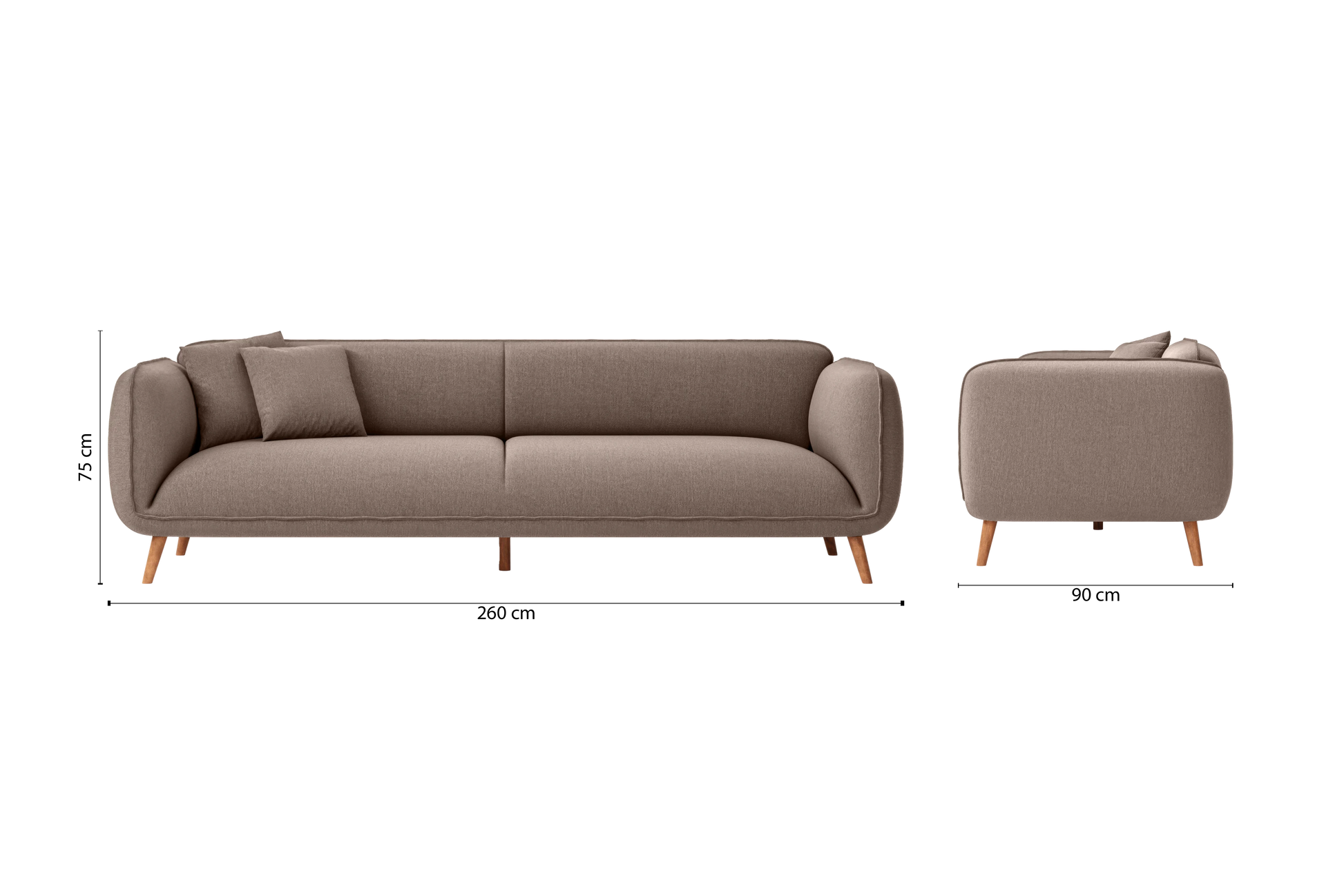 Pomezia 4 Seater Sofa Caramel Linen Fabric