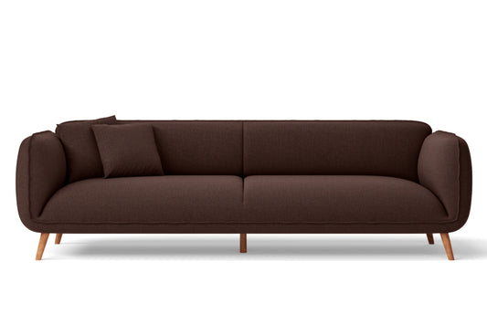 Pomezia 4 Seater Sofa Coffee Brown Linen Fabric