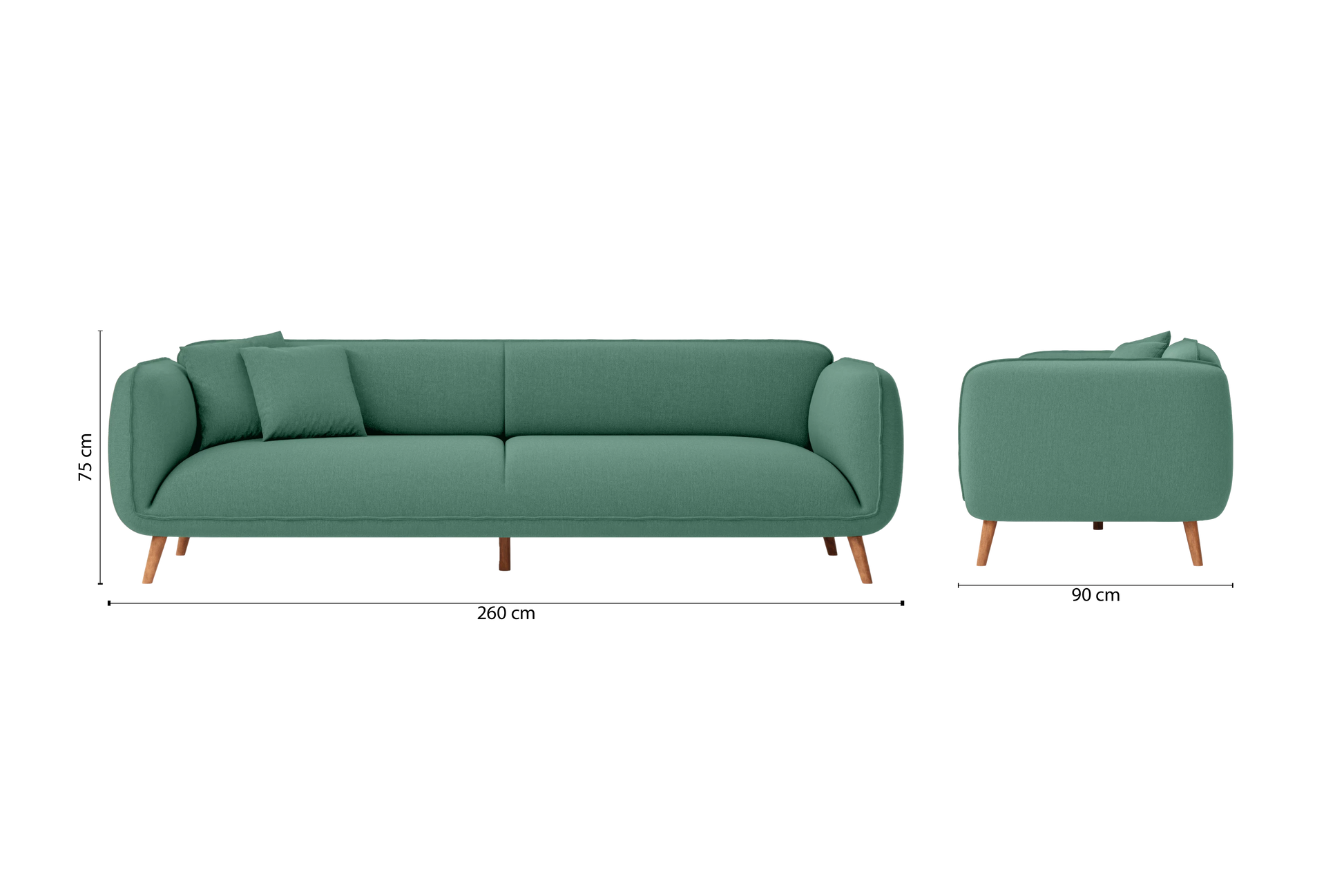 Pomezia 4 Seater Sofa Mint Green Linen Fabric