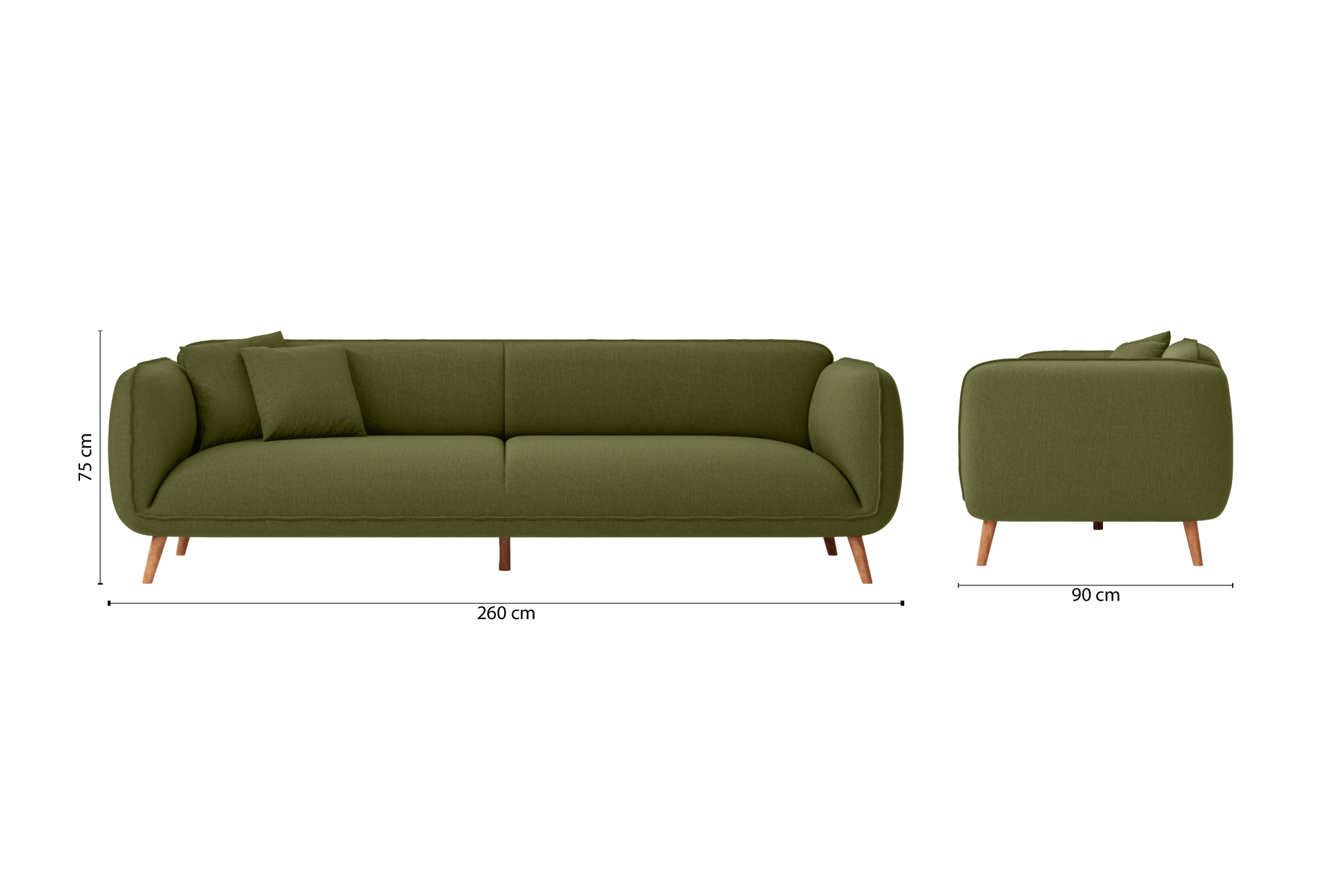 Pomezia 4 Seater Sofa Olive Linen Fabric