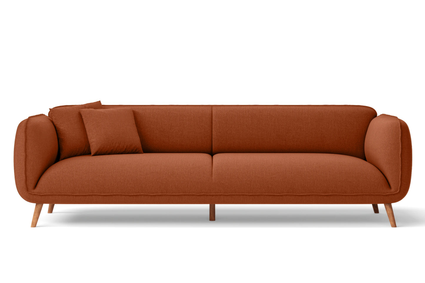 Pomezia 4 Seater Sofa Orange Linen Fabric