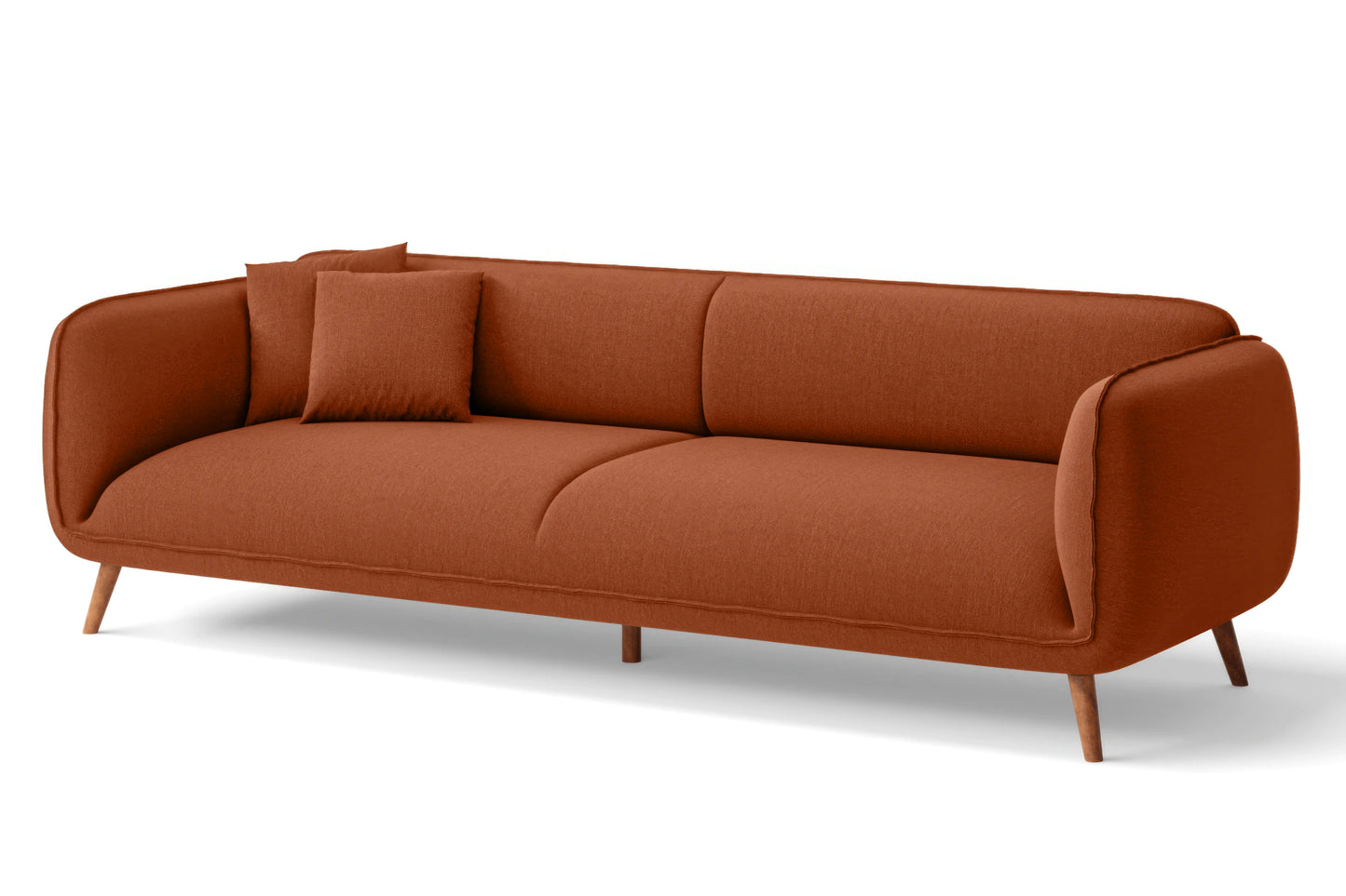 Pomezia 4 Seater Sofa Orange Linen Fabric