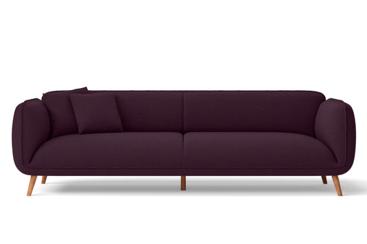 Pomezia 4 Seater Sofa Purple Linen Fabric