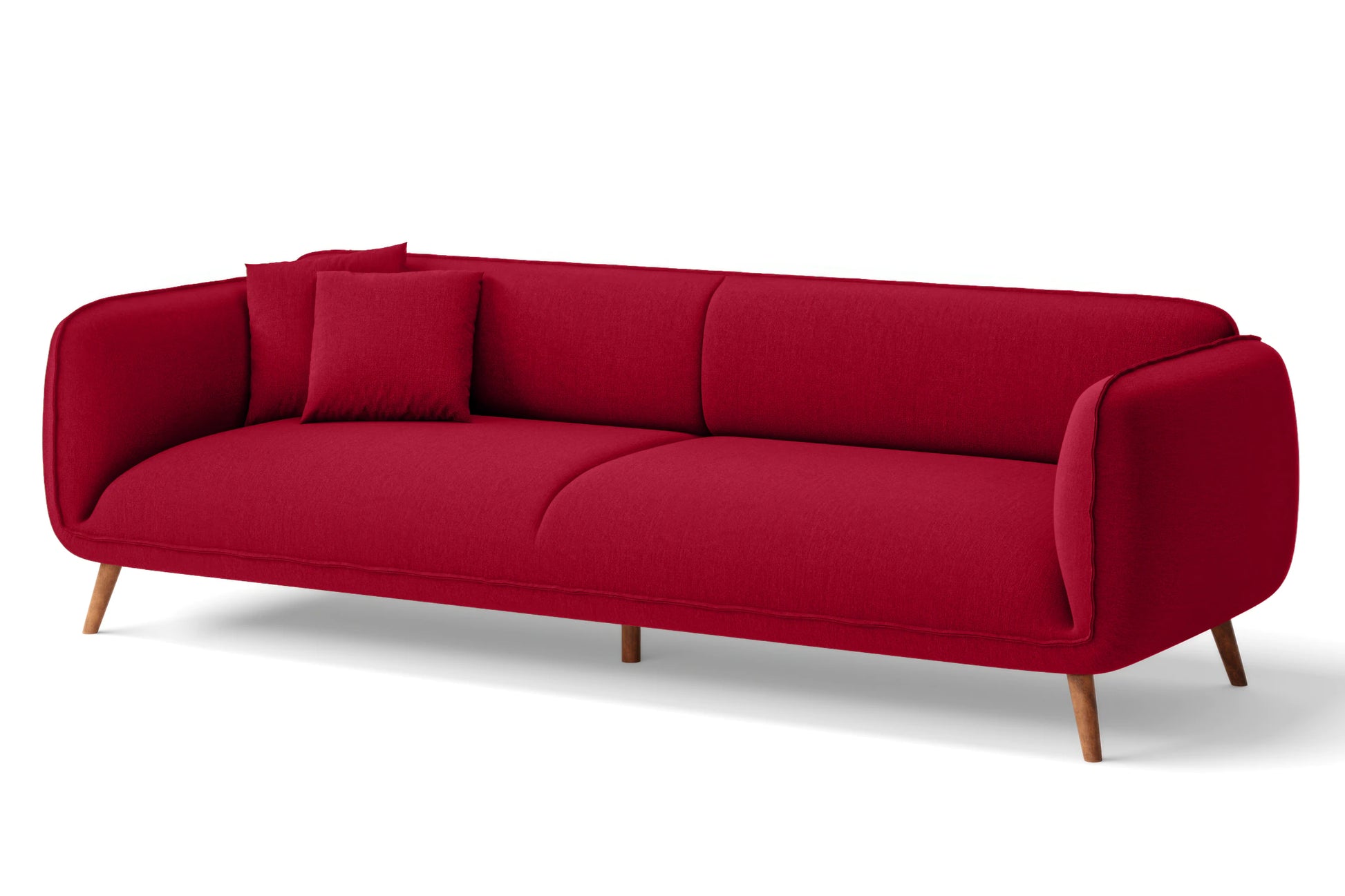 Pomezia 4 Seater Sofa Red Linen Fabric