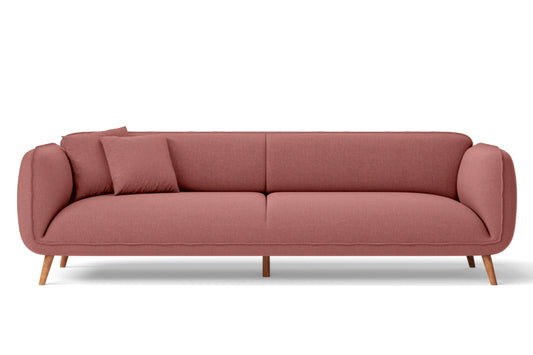 Pomezia 4 Seater Sofa Rose Pink Linen Fabric