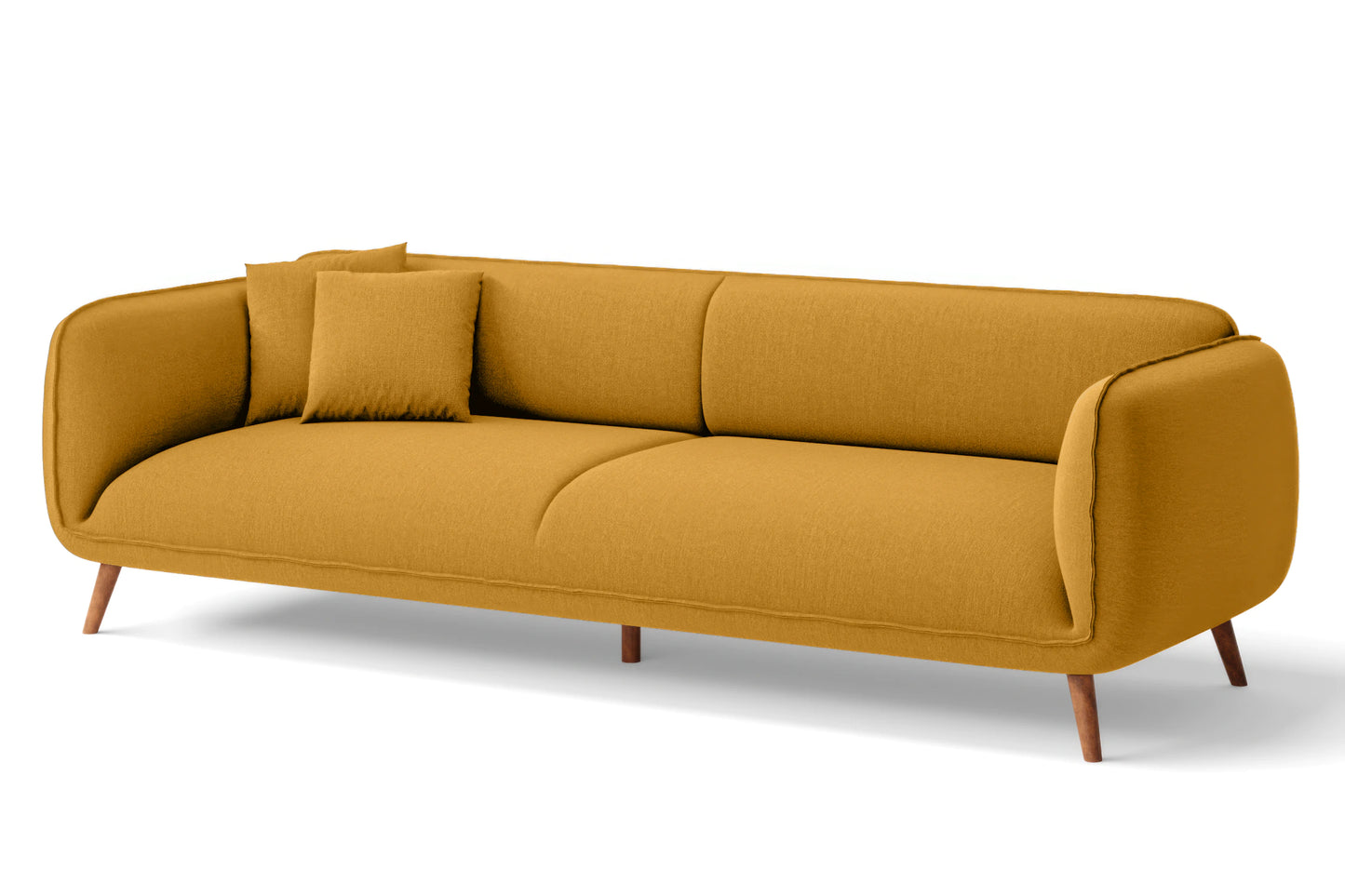 Pomezia 4 Seater Sofa Yellow Linen Fabric