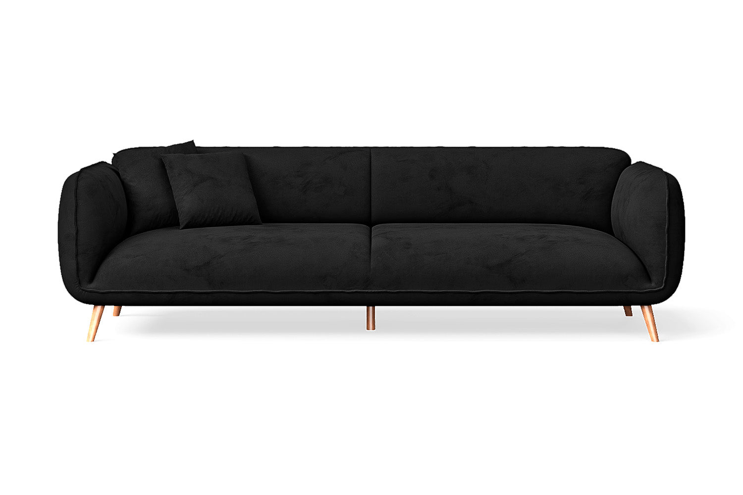 Pomezia 4 Seater Sofa Black Velvet