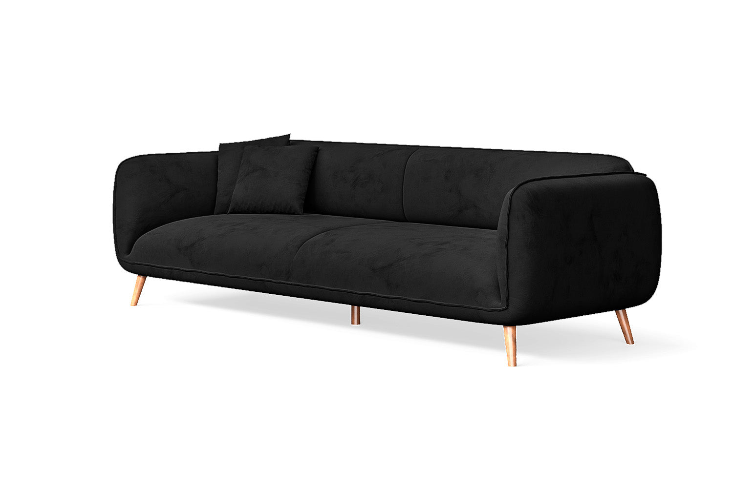 Pomezia 4 Seater Sofa Black Velvet