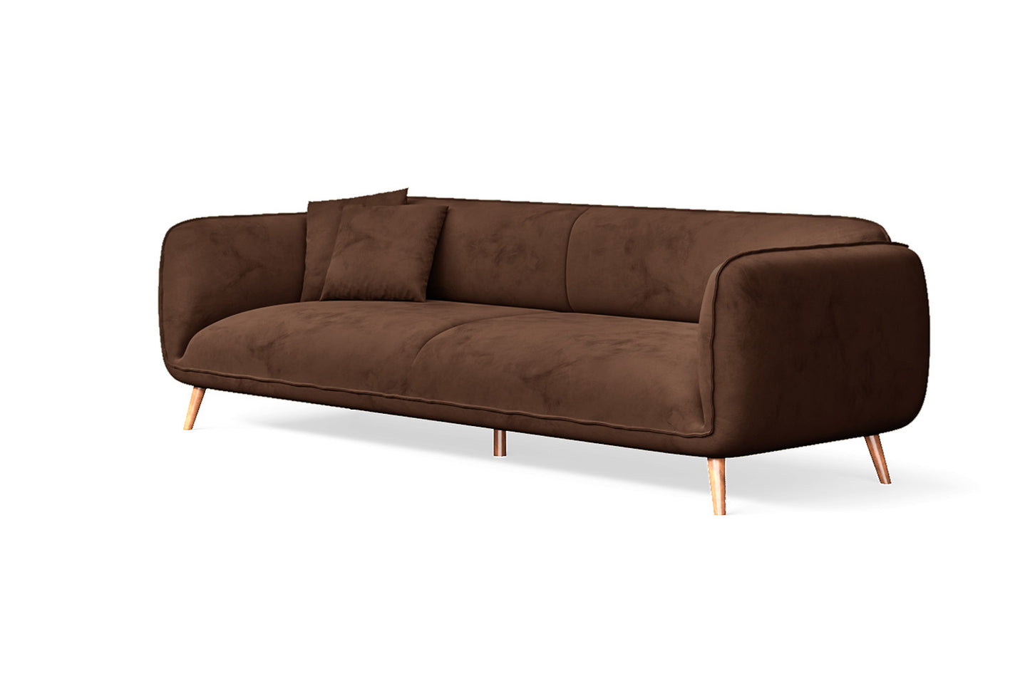 Pomezia 4 Seater Sofa Coffee Brown Velvet