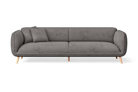 Pomezia 4 Seater Sofa Grey Velvet