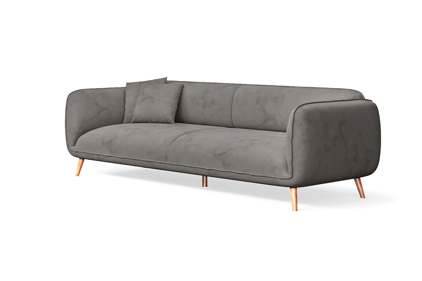 Pomezia 4 Seater Sofa Grey Velvet