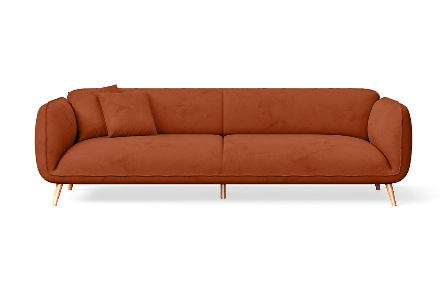 Pomezia 4 Seater Sofa Orange Velvet