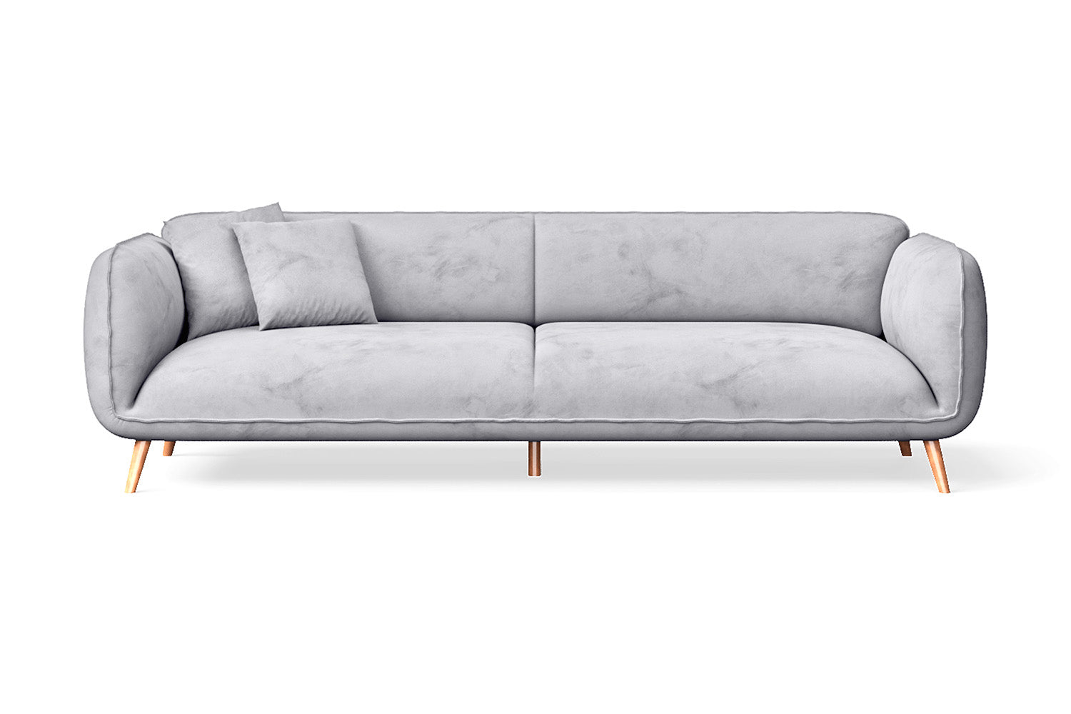 Pomezia 4 Seater Sofa Silver Velvet