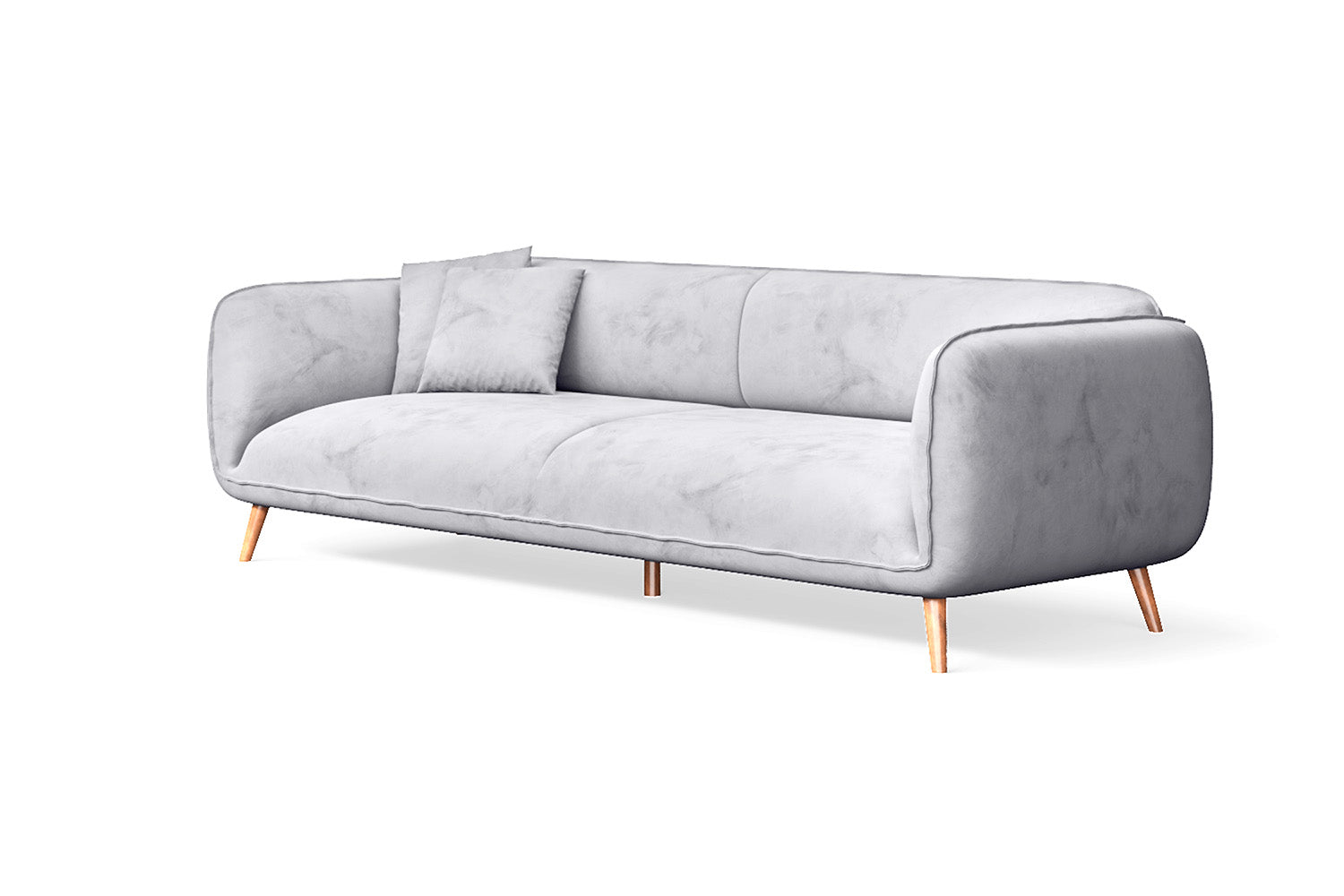 Pomezia 4 Seater Sofa Silver Velvet