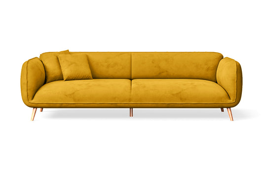 Pomezia 4 Seater Sofa Yellow Velvet