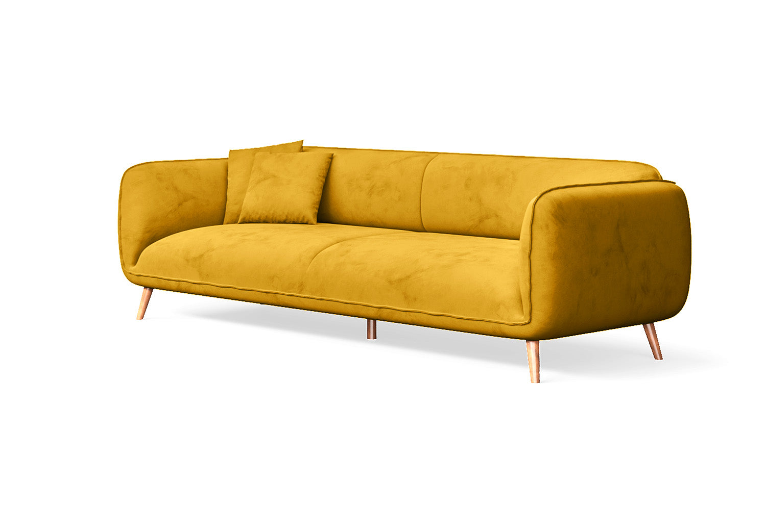 Pomezia 4 Seater Sofa Yellow Velvet