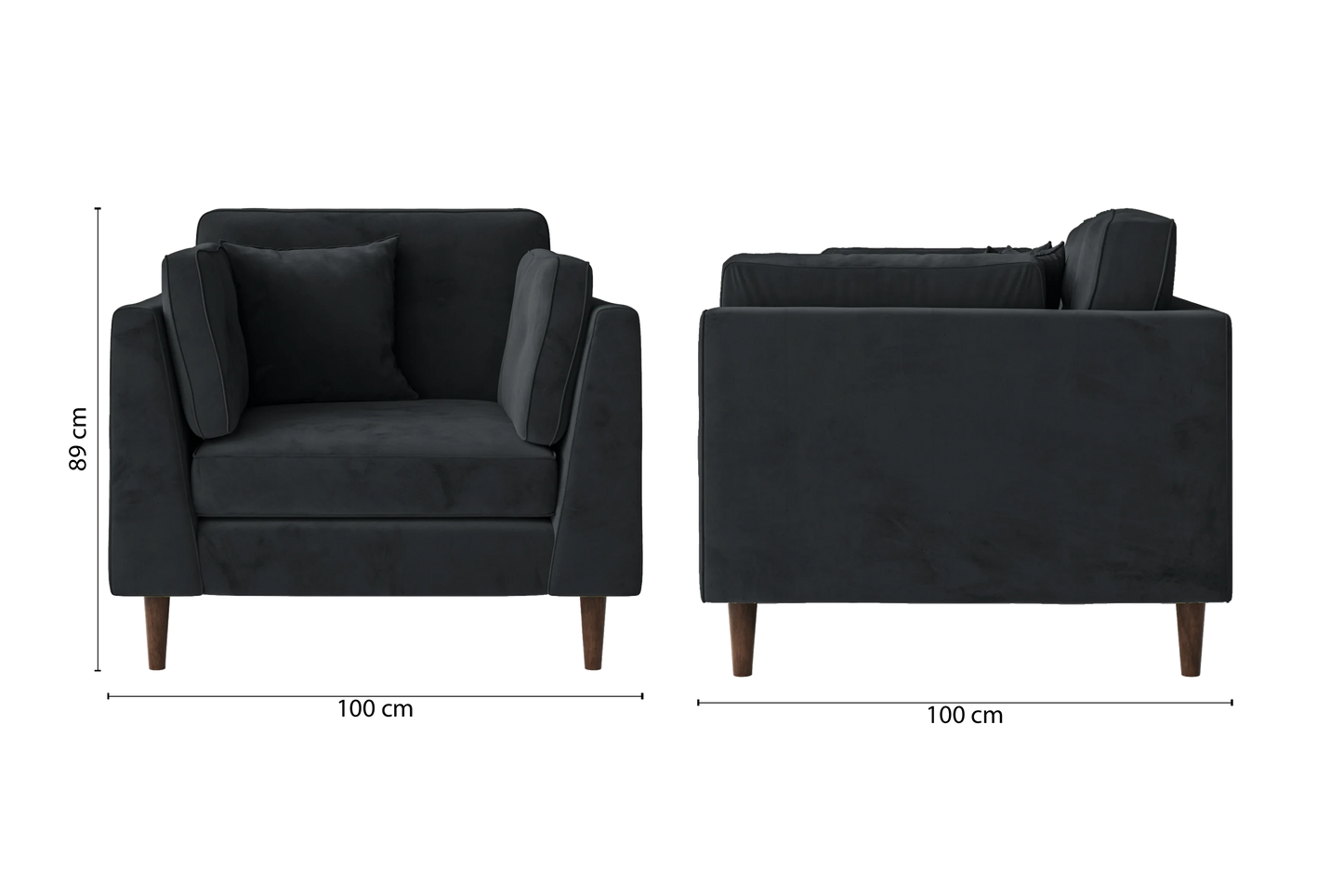 Ragusa Armchair Dark Grey Velvet